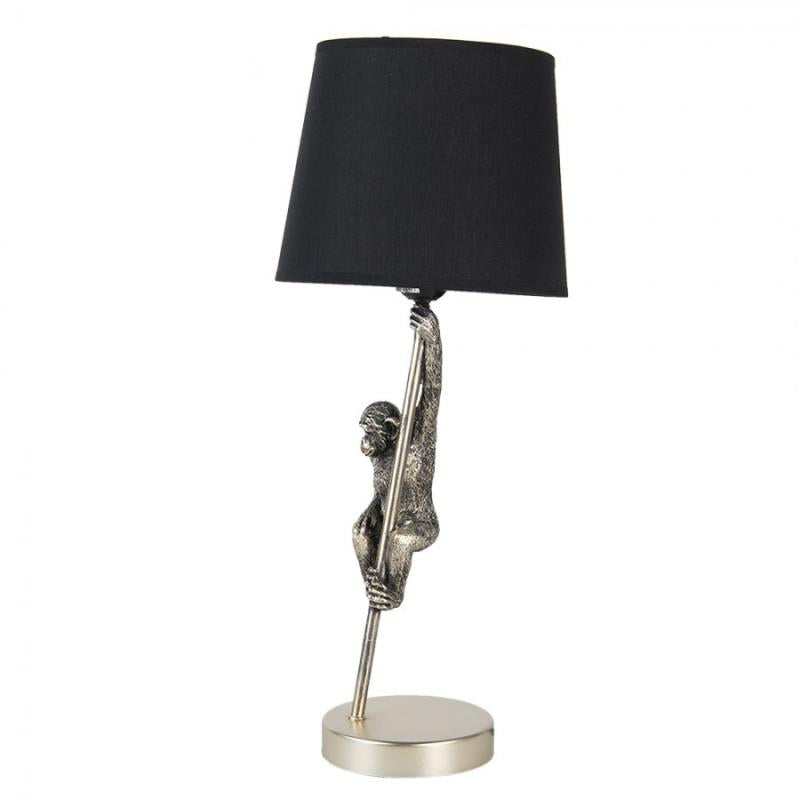 Bordslampa Ø 20x49 Cm Monkey Silverfärgad Svart Polyresin Skrivbordslampa