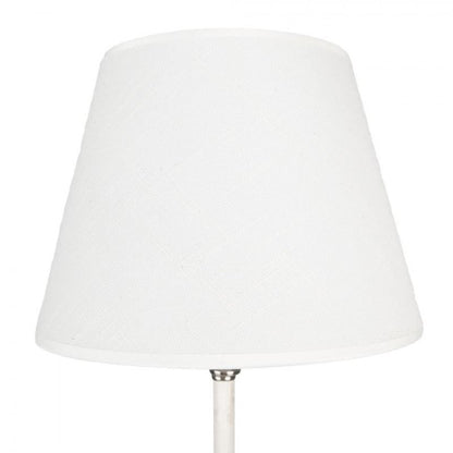 Bordslampa Ø 18x44 Cm Vit Silver Järn Textil