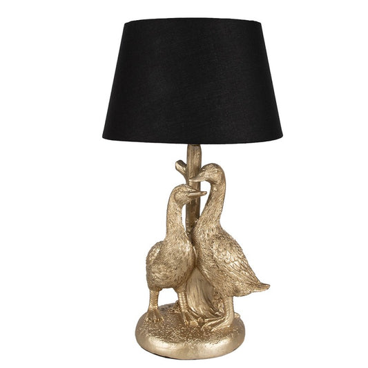 Bordlampe Gylden farge Sort Ø 20x37 cm E27/maks 1x40W