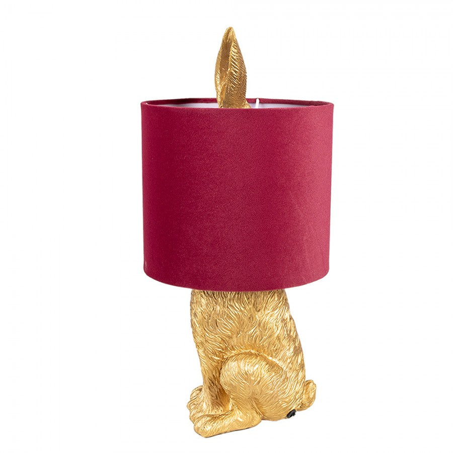 Bordslampa Kanin Ø 20x43 cm Guldfärgad Röd