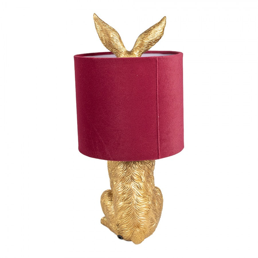 Bordslampa Kanin Ø 20x43 cm Guldfärgad Röd
