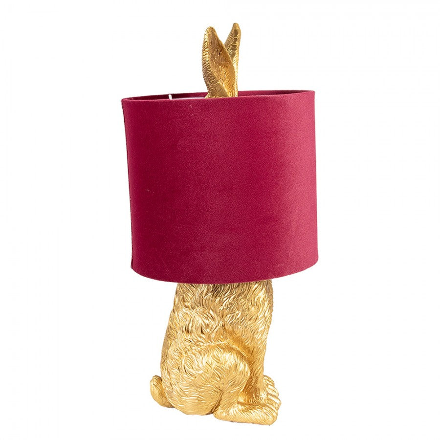 Bordslampa Kanin Ø 20x43 cm Guldfärgad Röd