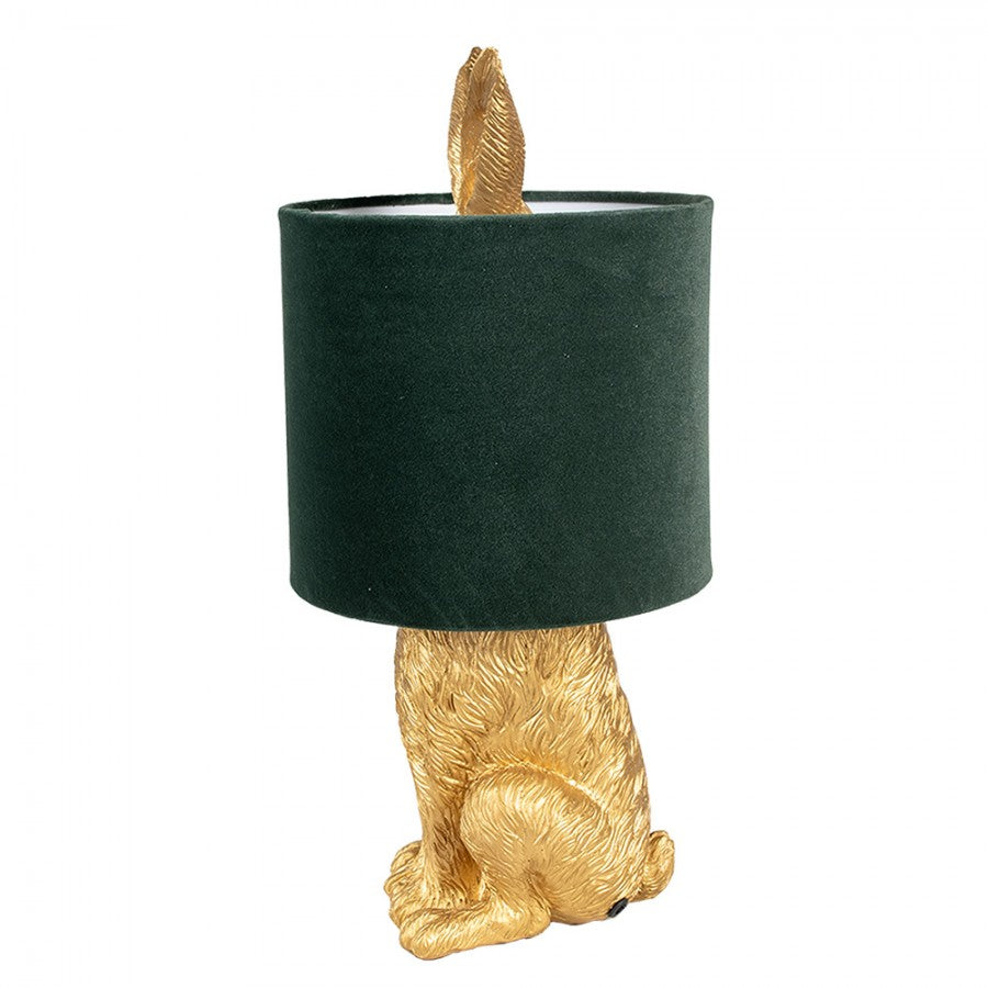 Bordlampe Kanin Ø 20x43 cm Gullfarget Grønn