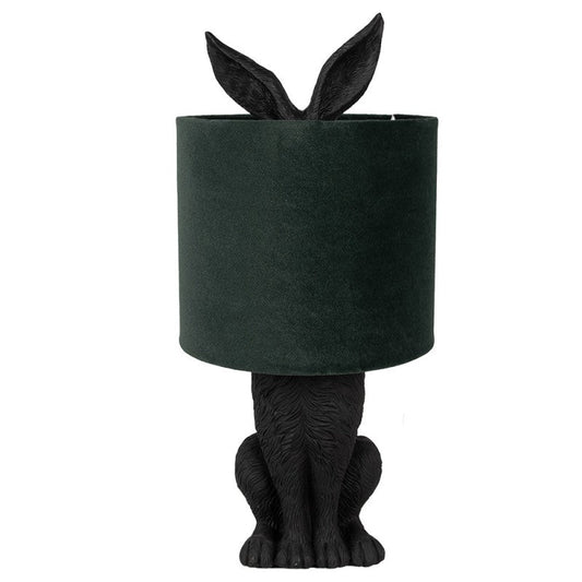 Bordslampa Kanin Ø 20x43 cm Svart Grön Polyresin