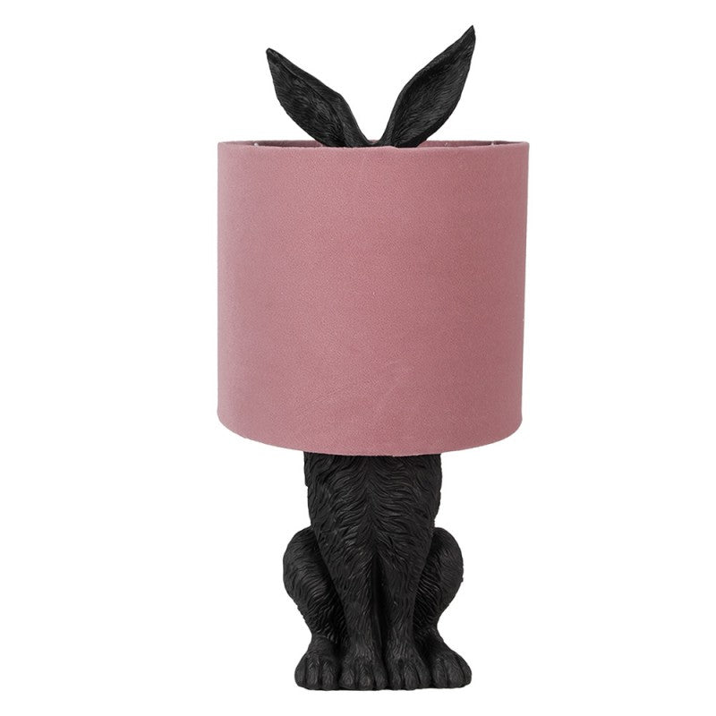 Bordslampa Kanin Ø 20x43 cm Svart Rosa Polyresin