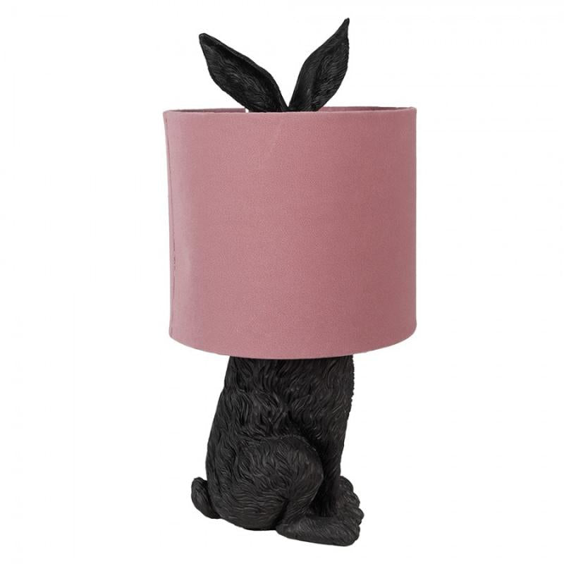 Bordslampa Kanin Ø 20x43 cm Svart Rosa Polyresin