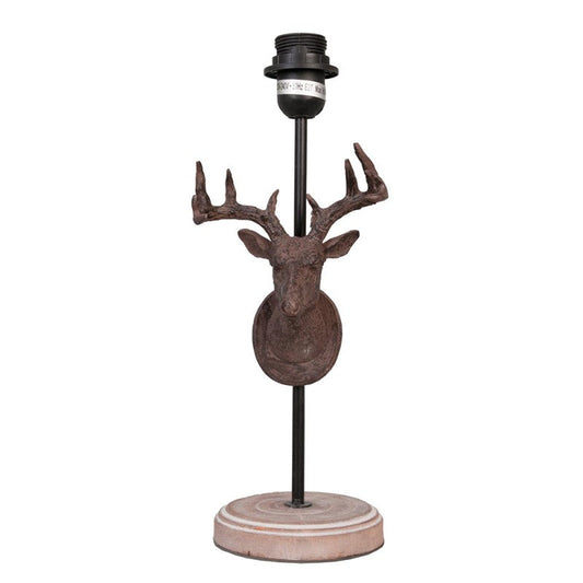 Bordslampa Lampfot Ø 20*46 cm Brun Järn hjort Rund