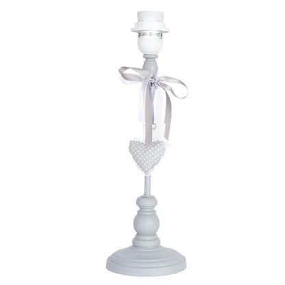 Bordslampa Lampfot Ø 12x38 Cm Grå Trä Hjärta Rund