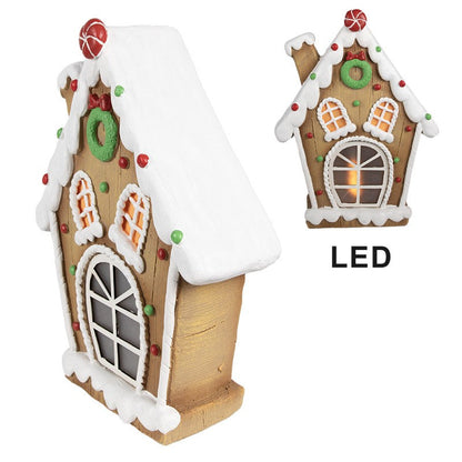 Juldekoration Inomhus Hus med LED Brun 27x11x36 cm