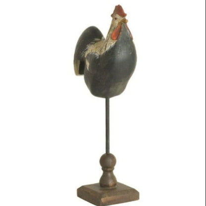 Påskdekoration Staty Tupp Vintage 16x8x34 cm Svart