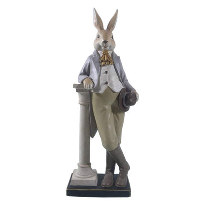 Påskdekoration Staty Kanin 17x9x46 cm Flerfärgad Polyresin