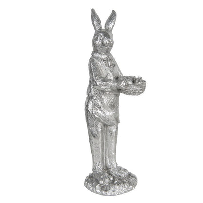 Påskdekoration Kanin 33 Cm Silverfärgad Polyresin