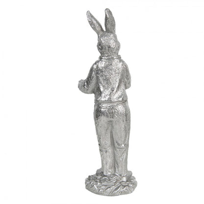 Påskdekoration Kanin 33 Cm Silverfärgad Polyresin