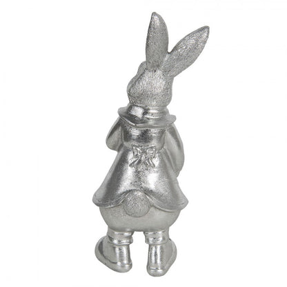 Påskdekoration Kanin 22 Cm Silverfärgad Polyresin