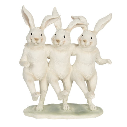 Påskdekoration Kanin 16x9x19 Cm Vit Polyresin Rektangel