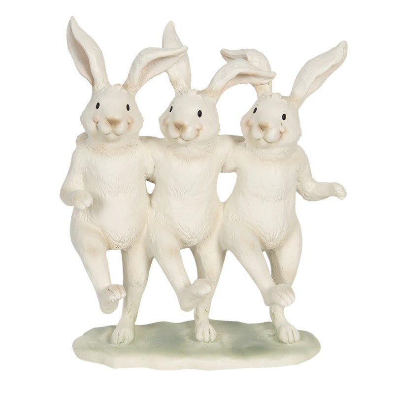 Påskdekoration Kanin 16x9x19 Cm Vit Polyresin Rektangel