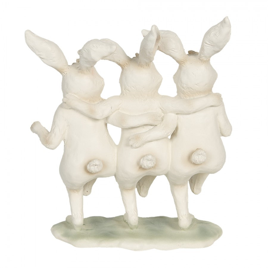 Påskdekoration Kanin 16x9x19 Cm Vit Polyresin Rektangel