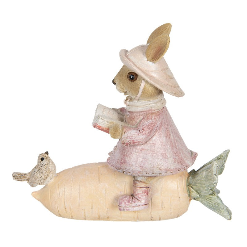 PåskDekoration Figur Kanin 13x5x11 cm Beige, Rosa Polyresin