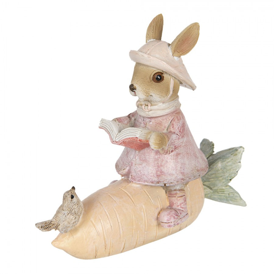 PåskDekoration Figur Kanin 13x5x11 cm Beige, Rosa Polyresin
