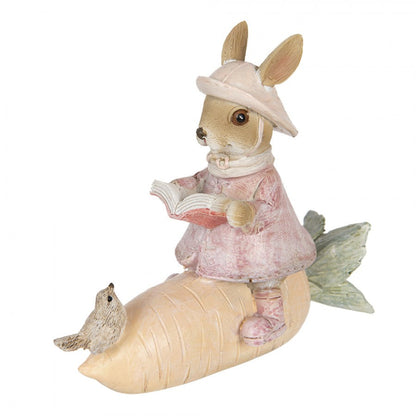 PåskDekoration Figur Kanin 13x5x11 cm Beige, Rosa Polyresin
