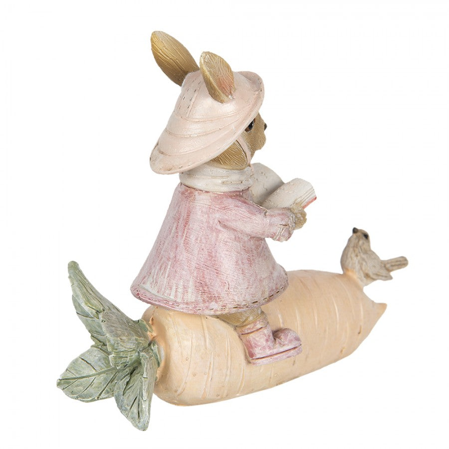 PåskDekoration Figur Kanin 13x5x11 cm Beige, Rosa Polyresin