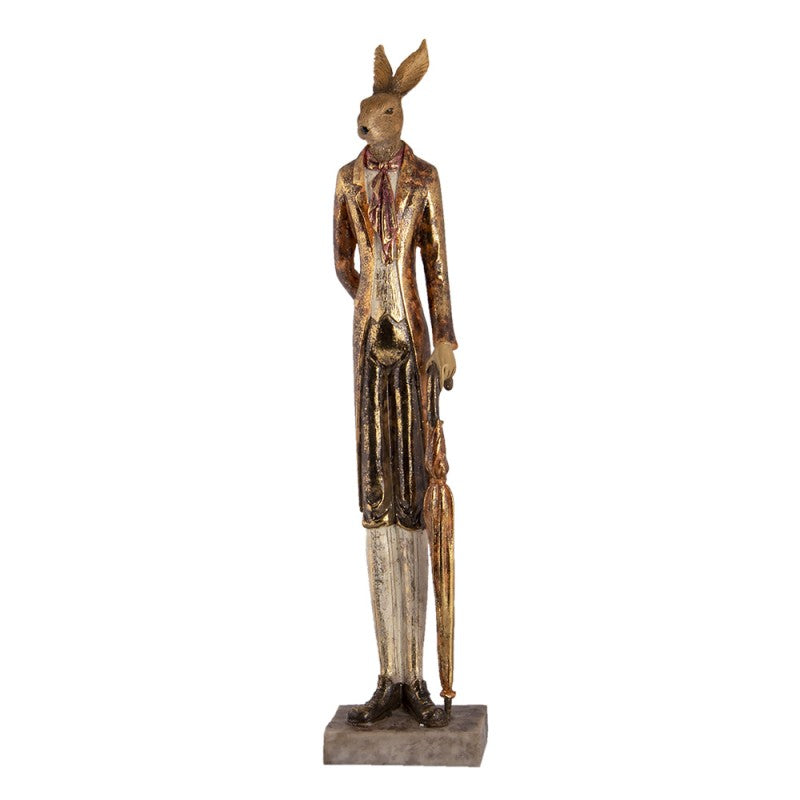 Påskdekoration Staty Kanin Guld 11x9x51 cm