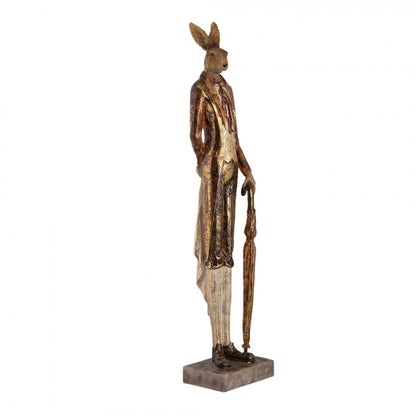 Påskdekoration Staty Kanin Guld 11x9x51 cm