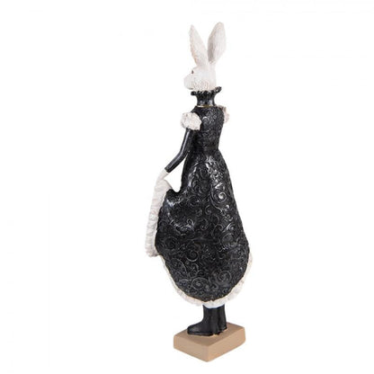 Påskdekoration Kanin Påsk 10x8x33 Cm Svart Vit Polyresin