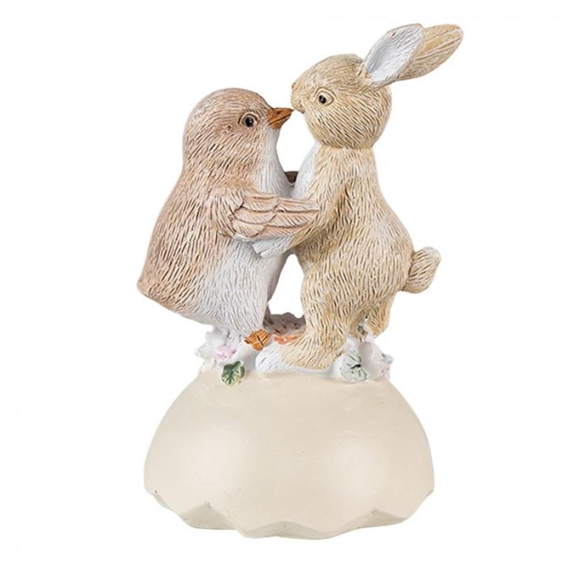 Påskdekoration Kanin Och Kyckling Påsk 13 Cm Beige Brun Polyresin
