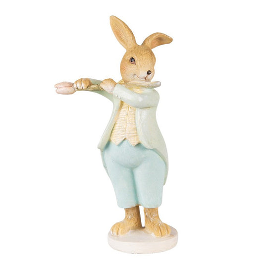 Påskdekoration Kanin Påsk 16 Cm Grön, Brun Polyresin