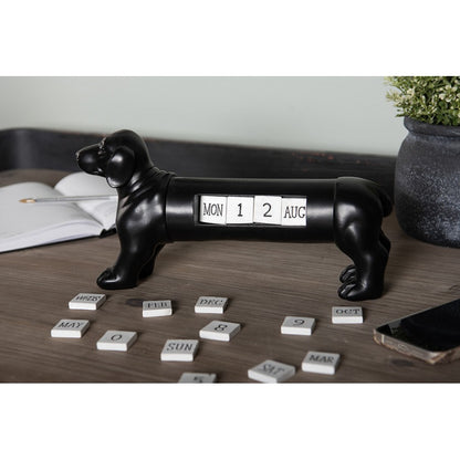 Dekorasjon Dyrehundekalender Sort 31x8x15 cm