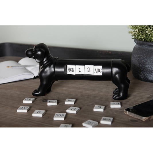 Dekorasjon Dyrehundekalender Sort 31x8x15 cm