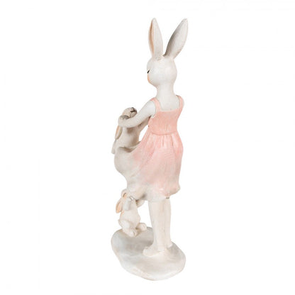 Påskdekoration Kanin 9x6x22 Cm Rosa Beige Polyresin