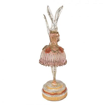 Påskdekoration Kanin Ballerina 11x11x35 Cm Rosa Beige Polyresin