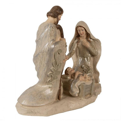 Juldekoration Inomhus Julkrubba 23 Cm Beige Polyresin