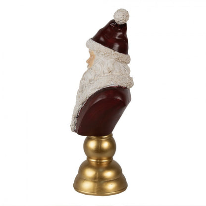 Juldekoration Inomhus Byst Tomte 19x15x40 Cm Röd Polyresin