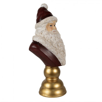 Juldekoration Inomhus Byst Tomte 19x15x40 Cm Röd Polyresin