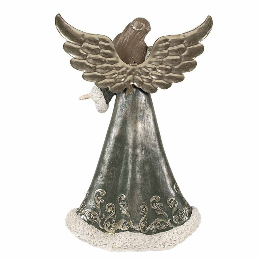 Dekorasjon Angel Grey 16x9x25 cm