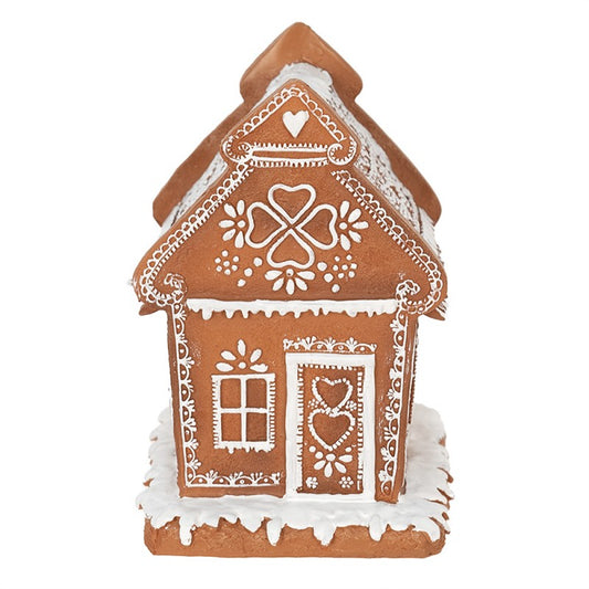 Juldekoration Inomhus med LED Belysning Hus 17 cm Brun Pepparkakshus