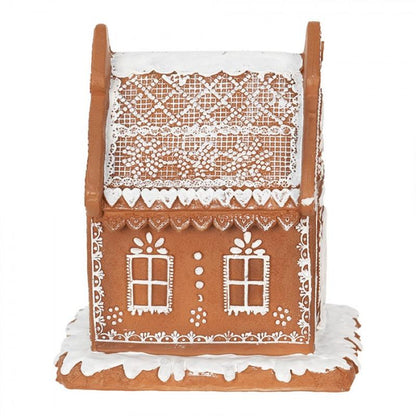 Juldekoration Inomhus med LED Belysning Hus 17 cm Brun Pepparkakshus