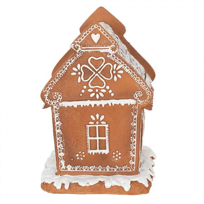 Juldekoration Inomhus med LED Belysning Hus 17 cm Brun Pepparkakshus