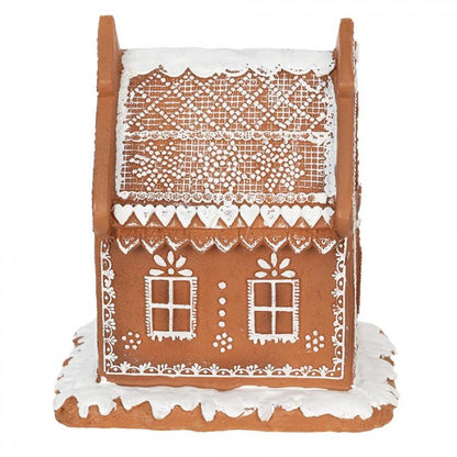 Juldekoration Inomhus med LED Belysning Hus 17 cm Brun Pepparkakshus