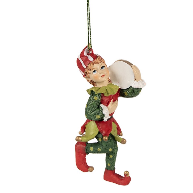 Julgranspynt Elf 11 Cm 2-pack Röd Grön Polyresin