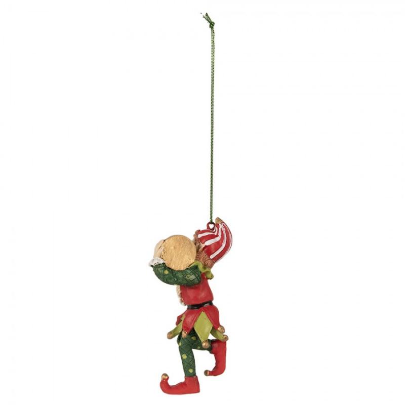 Julgranspynt Elf 11 Cm 2-pack Röd Grön Polyresin