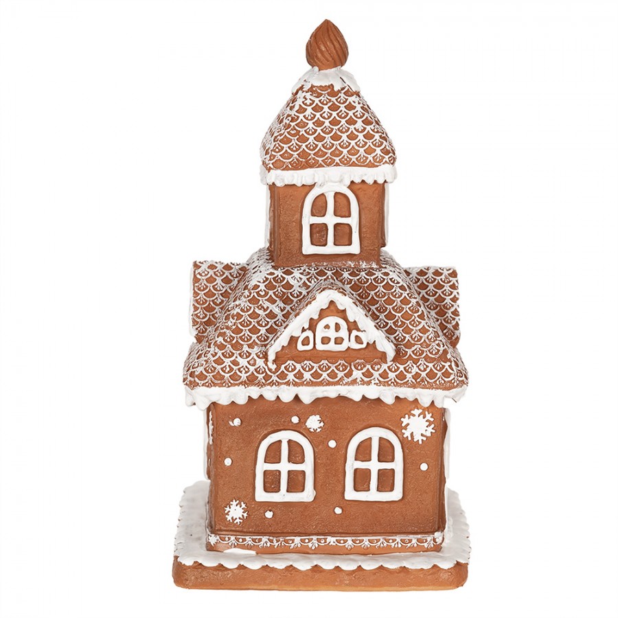 Juldekoration Inomhus med LED Belysning Hus 25 cm Brun Pepparkakshus