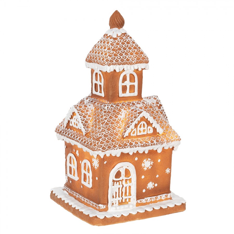 Juldekoration Inomhus med LED Belysning Hus 25 cm Brun Pepparkakshus