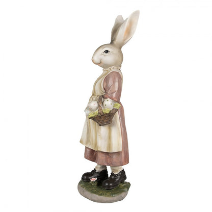 Påskdekoration Kanin 38 Cm Brun Rosa Polyresin