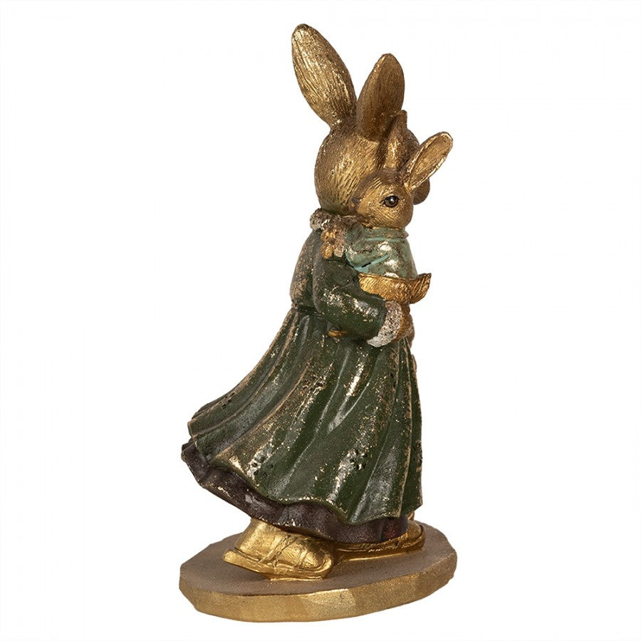 Påskdekoration Kanin 19 Cm Guldfärgad Polyresin