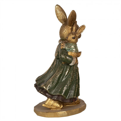 Påskdekoration Kanin 19 Cm Guldfärgad Polyresin