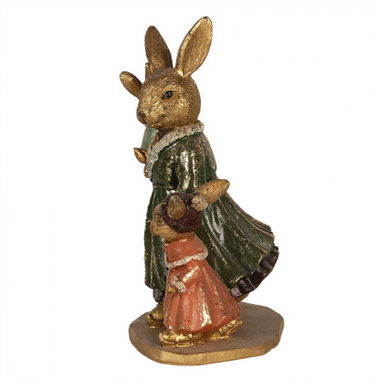 Påskdekoration Kanin 19 Cm Guldfärgad Polyresin